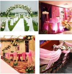 Festival/Wedding Draping Decoration Glass Yarn 59» Wide Golden or White 32Yards