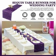 Table Runner Purple 10 Pack Sequin Table Runners 12×108 Inches Purple Table R…