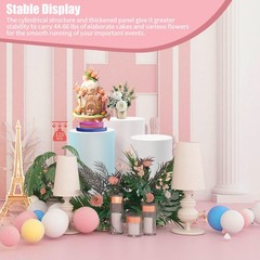 3 Piece Round Cylinder Pedestal Stands For Party Wedding Party Display Decor