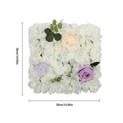 12PCS Artificial Flower Wall Background Silk Rose Mat for Wedding Backdrop Decor