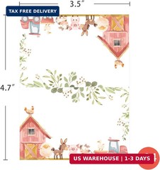 24 Pcs Farm Animals Place Cards, Barn Animals Themed Buffet Food Labels and Tent