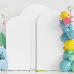 Set of 3 Wedding Arch Cover 6FT, 6.6FT, 7.2FT 2-Sided 7.2FT, 6.6FT, 6FT White