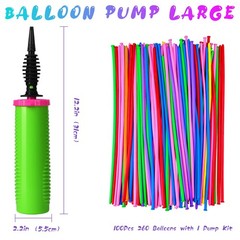 ouyili 100Pcs 260 Balloons 48″, 260 long with 1 Hand Pump