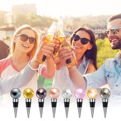 Honeydak 8 Pieces Metal Bottle Stopper 8 x 1.25 Thread Size, Silver/Black