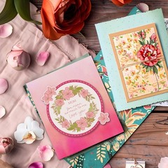 Spring Roses Flowers Clear Stamps for Card Making Cherry Floral Corner Wreath…
