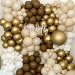 Brown and Gold Balloons – 60PCS 12 Inch Set with Metallic Gold Confetti, Latex