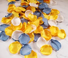 Yellow Rose Petals Dusty Blue Flower Petals Wedding Decor I Do Proposal Box
