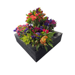 EPE Floral Arrangement Transport Tray, 5 Holes, 24″ x 24″ x 7″, Fits Vases 2″-8″