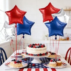 Red White and Blue Star Balloons 15pcs 18Inch 4th of July Red Blue White