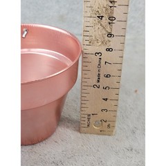 Set of 3 Rose Gold Aluminum Mini Buckets 3 Inch Small Decorative Pails