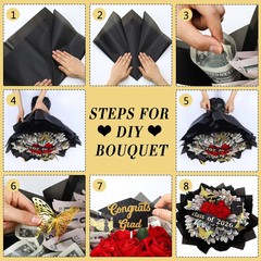 176 Pcs Graduation Money Flower Bouquet Kit Gifts Class of 2026 Money Bouquet Ma