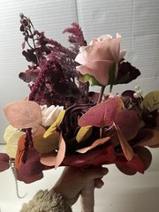 Ling’s Moment 11” Burgundy Bouquet For Wedding