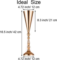 Elegant Gold Vase Centerpiece – 10 Pcs Tall Flower Stands for Weddings & Events