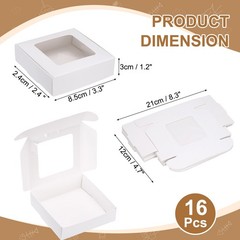 16Pcs Kraft Soap Boxes 4.1″ x 4.1″ x 1.2″ Mini Kraft Treat Boxes White