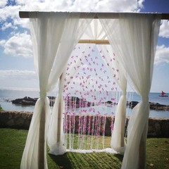60 Feet 120″ Wide Voile Chiffon Fabric Sheer Draping Drape Panel Wedding SALE*