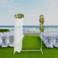Wedding Arch Metal Rectangle Backdrop Stand Flower Balloon Frame Event 1.5*2m