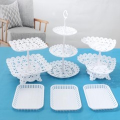 1/2pcs Cake Stand Dishes Cupcake Snacks Plates Three-layer Creative Fruit Basket