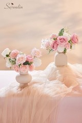 Artificial Flowers Fake Silk Flowers for DIY Wedding 1 Box A Abby Blush Pink