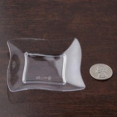Plastic Clear 3″ Wave Mini Plates Disposable Party Wedding Party Tableware SALE