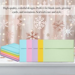 50 pack 4×6 envelopes,4×6 colored envelopes for invitations, inches