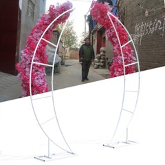 2 Piece Wedding Backdrop Crescent Moon Arch Stand Party Venue Wrought Iron Frame