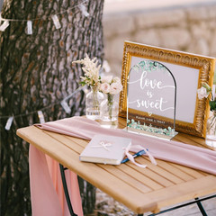 Acrylic Wedding Sign Love Is Sweet Signs for Ceremony Modern Calligraphy Arch Ac