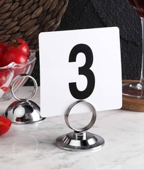 25 Pcs Double-Sided Table Numbers 1-25, 4×4 Inch Plastic Cards, White