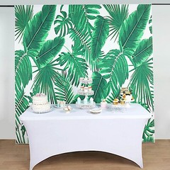 8 ft Printed Vinyl PHOTO BACKDROP Tropical Leaves Party BANNER Events