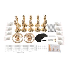 Gold Acrylic & Iron Flower Stand Set 10 PCS Tabletop 10.23 in Tall