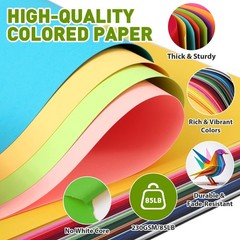 100 Sheets 8.5″ X 11″ Colored Cardstock, 50 Assorted 100P, colors