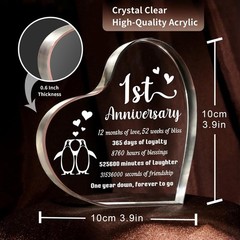 1 Year Anniversary Wedding Gifts for Him Her, One Year Anniversary Boyfriend …
