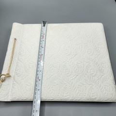 Vintage White Wedding Album w/ 8 Photos 1940s Black & White Vtg Bridal