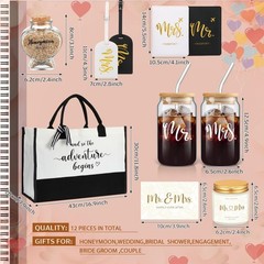 Singhoow 12 Pcs Wedding Honeymoon Gifts for Couple Mr Mrs Bridal Shower