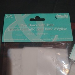 Pew Bows With Tulle White 77″ Lot 3 New 2 PC In Packs Wedding Party Decor