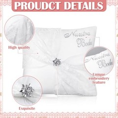 Set of 2 Wedding Kneeling Pillows Cover, 17 x 15 Inch Embroidered Classic
