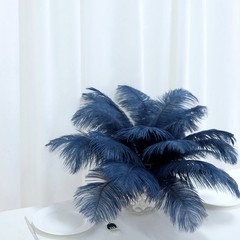 12 pcs 13-15″ long Navy Blue Genuine Ostrich FEATHERS Wedding Party Centerpieces