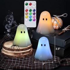 Halloween Flameless Candles Color Changing with Remote Timer, Real Wax