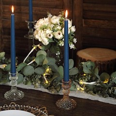 24 Navy Blue Premium 10″ Taper Candles Unscented Dinner Party Wedding