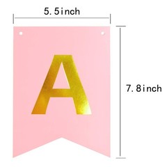 Pink Happy Birthday Banner Party Signs Golden Sparkle Funny Bunting Supplies …