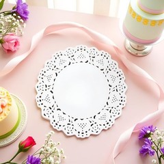150Pcs 6″ White Lace Paper Doilies – Disposable Round Table Decor for