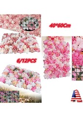 Floral Backdrop Wedding Party Decor 6pcs Artificial Flower Wall Panels 60*40cm~