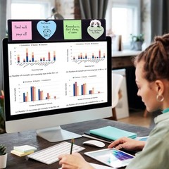Black Monitor Memo Board Top Mount,18″ 18″ x 18″, 1 Piece
