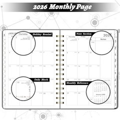2026 Planner – 2026 Planner Weekly and Monthly from Jan. 2026 – Dec. 2026, Grey