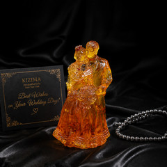 Made in USA Baltic Amber Wedding Couple Figurine Home Decor Handmade Gift