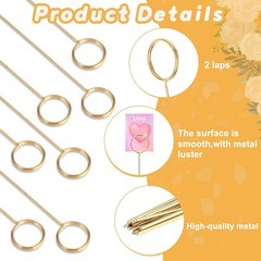 20Pcs Item Stand Place Card Holder, Round Shape Gold Picture Holder Table Number