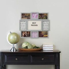 MELANNCO Collage Picture Frame with Letter Board, 8 Opening Photo Collage Wal…