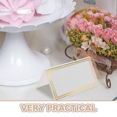 50Pcs Gold Foil Place Cards Double Sided Elegant Wedding Table Seating Cards