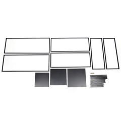 3Pc Black Metal Square Plant Stands Set Tiered Display 20×20×50–26×26×70 cm