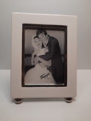 Wedding Photo Frame White Shimmering Finish Table Top