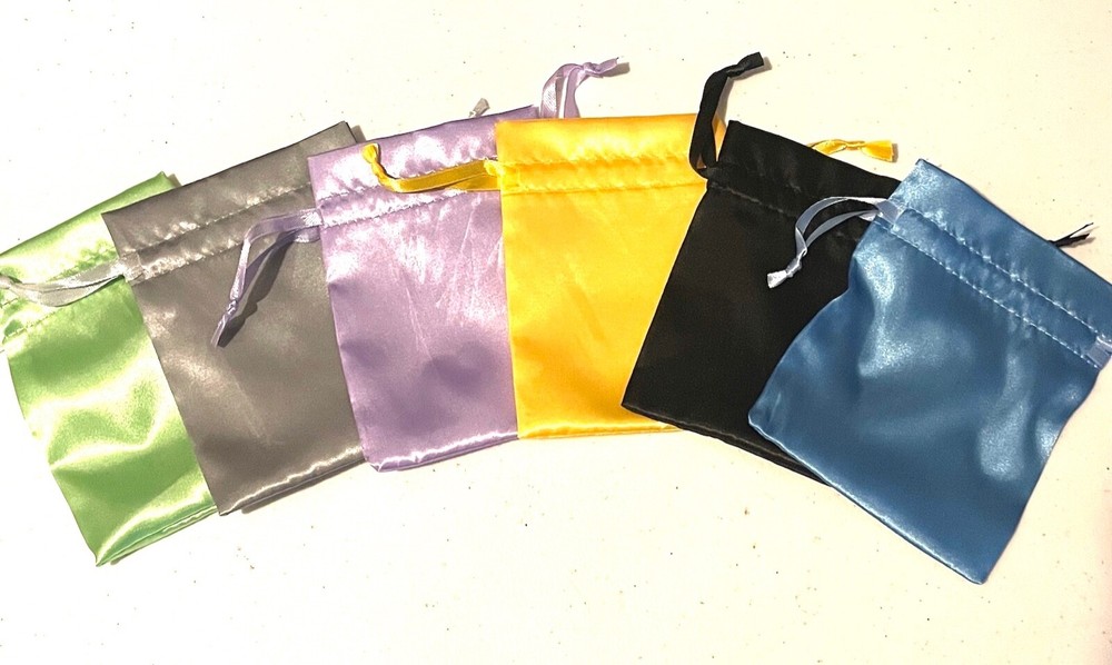 10-PACK SATIN BAGS 4″ x 4″ party favor wedding gift jewelry drawstring pouch